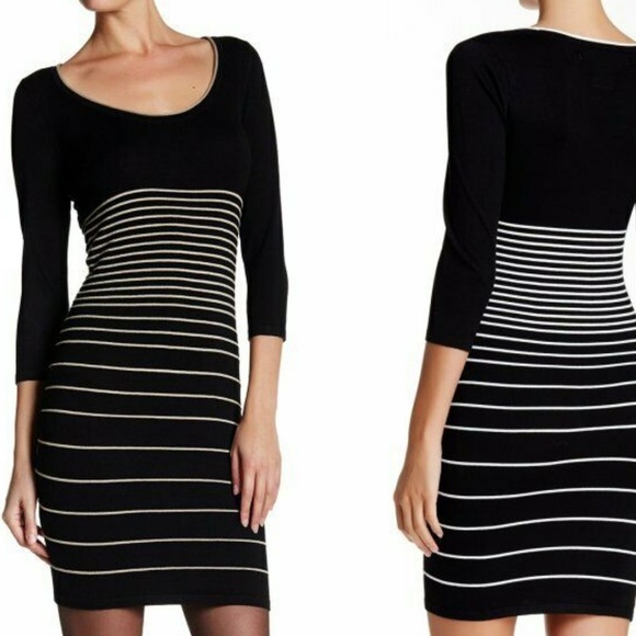 Max Studio Dresses & Skirts - Max black and white striped bodycon dress